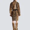 Ponyskin-style leather bomber jacket with leopard pattern Ponyskin-style leather bomber jacket with leopard pattern