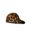 Ponyskin-style leather cap with leopard pattern