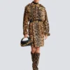 Ponyskin-style leather midi skirt with leopard pattern Ponyskin-style leather midi skirt with leopard pattern