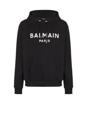 Printed cotton hoodie