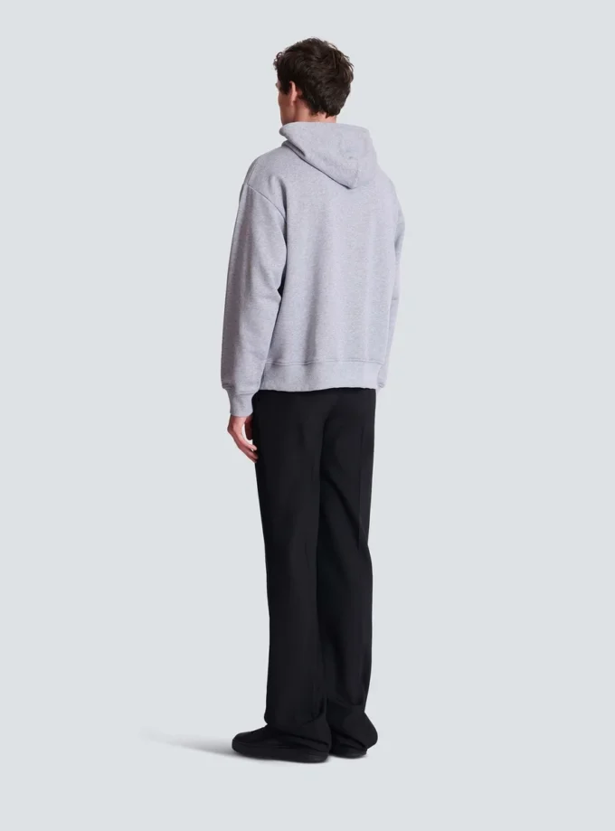 Printed cotton hoodie