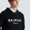 Printed cotton hoodie