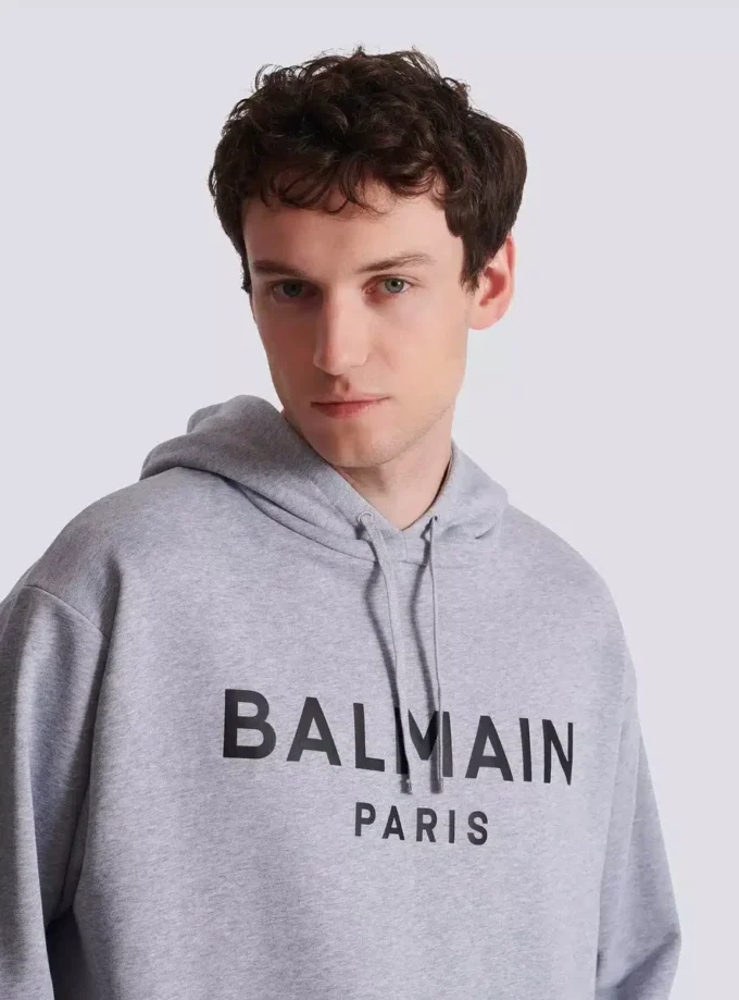 Printed cotton hoodie