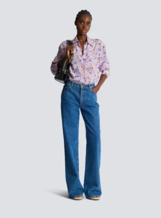 Printed cotton poplin shirt