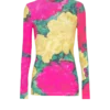 Printed high-neck top