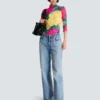 Printed high-neck top