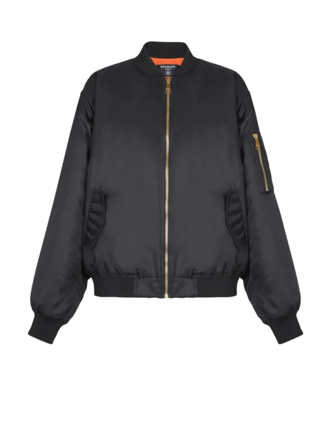 Printed nylon bomber jacket