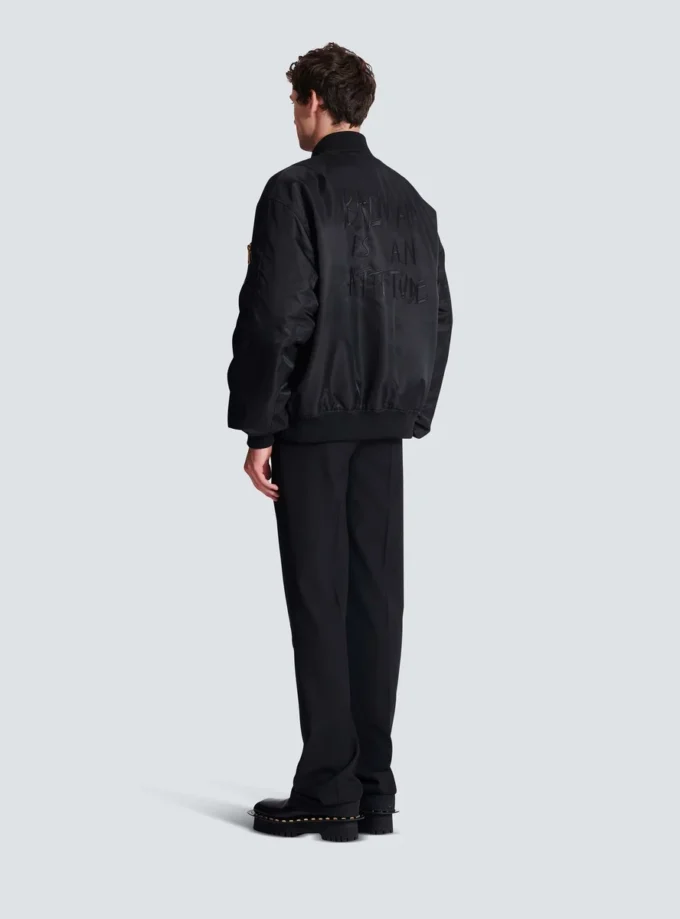 Printed nylon bomber jacket