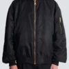 Printed nylon bomber jacket