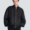 Printed nylon bomber jacket