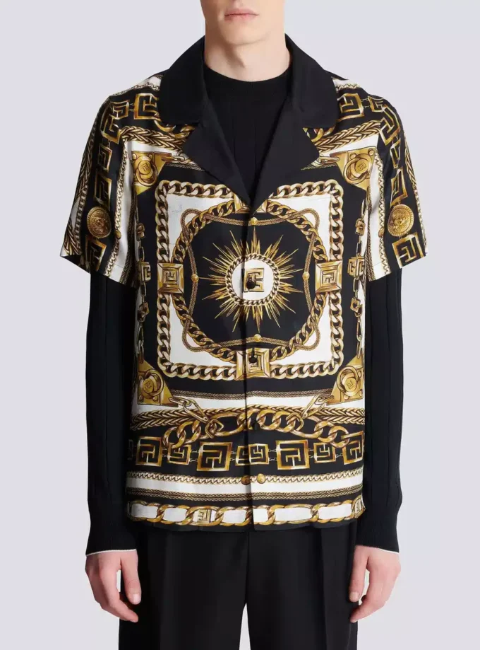 Printed pyjama shirt with Foulard Chaînes pattern Printed pyjama shirt with Foulard Chaînes pattern
