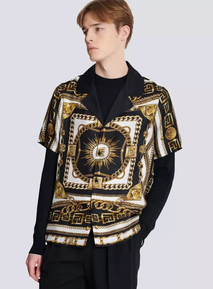 Printed pyjama shirt with Foulard Chaînes pattern Printed pyjama shirt with Foulard Chaînes pattern