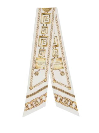 Printed silk bandana with Balmain Chains pattern