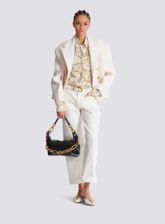 Printed silk shirt with Balmain Chains pattern