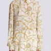 Printed silk shirt with Balmain Chains pattern