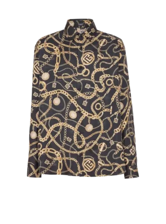 Printed silk shirt with Chaînes pattern