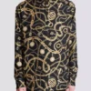 Printed silk shirt with Chaînes pattern Printed silk shirt with Chaînes pattern
