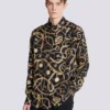 Printed silk shirt with Chaînes pattern Printed silk shirt with Chaînes pattern