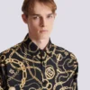 Printed silk shirt with Chaînes pattern Printed silk shirt with Chaînes pattern
