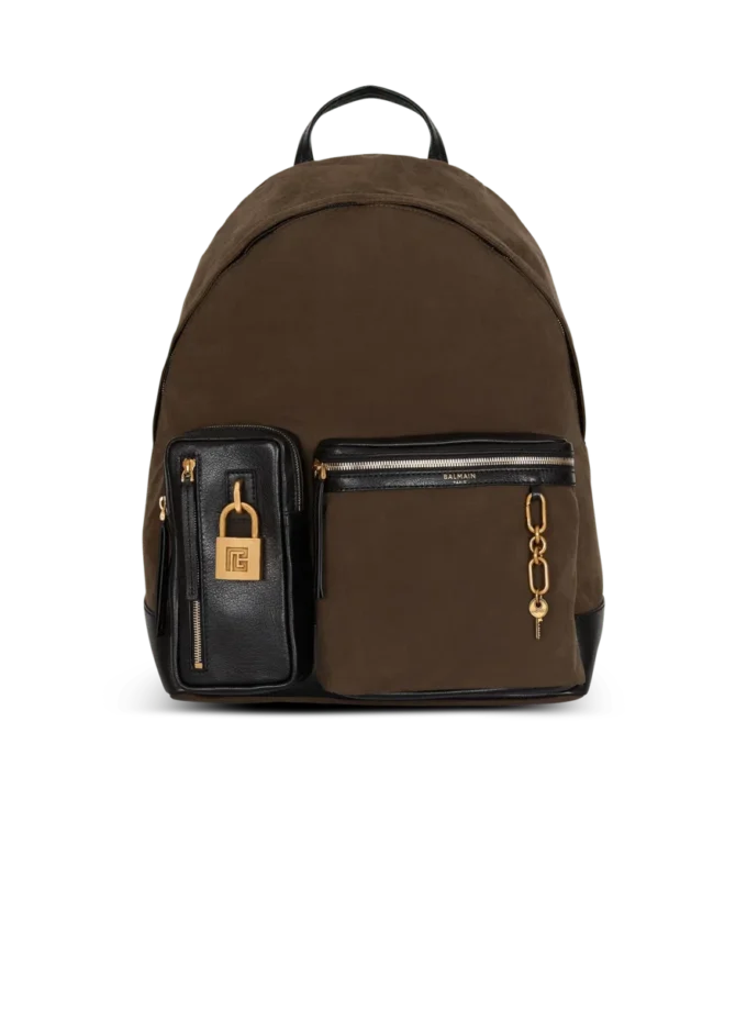 Pulse calfskin and nylon backpack