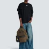 Pulse calfskin and nylon backpack