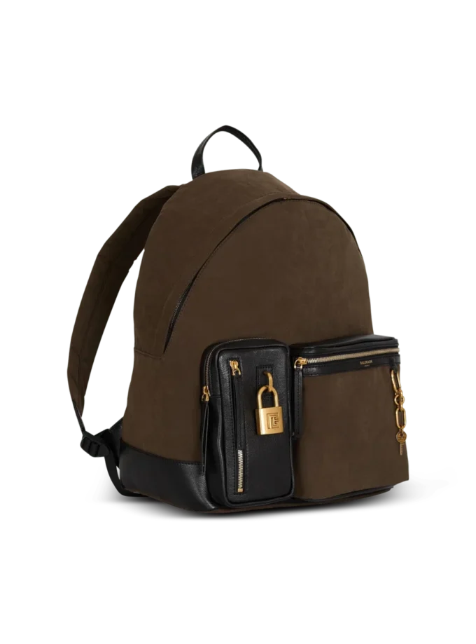 Pulse calfskin and nylon backpack