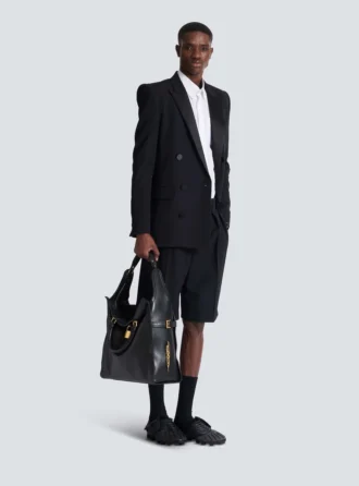 Pulse Large waxed calfskin leather tote bag