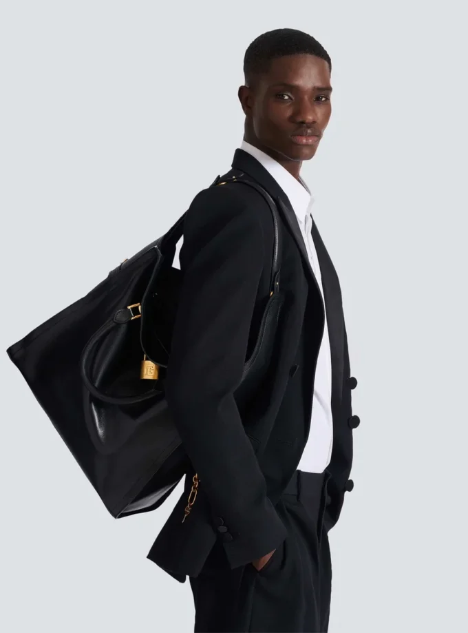 Pulse Large waxed calfskin leather tote bag Pulse Large waxed calfskin leather tote bag