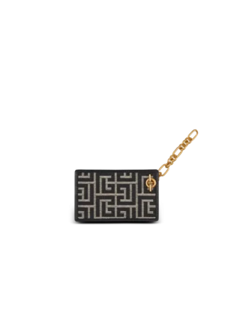 Pulse monogram jacquard card holder