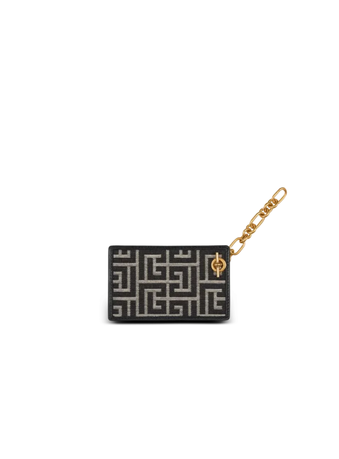 Pulse monogram jacquard card holder