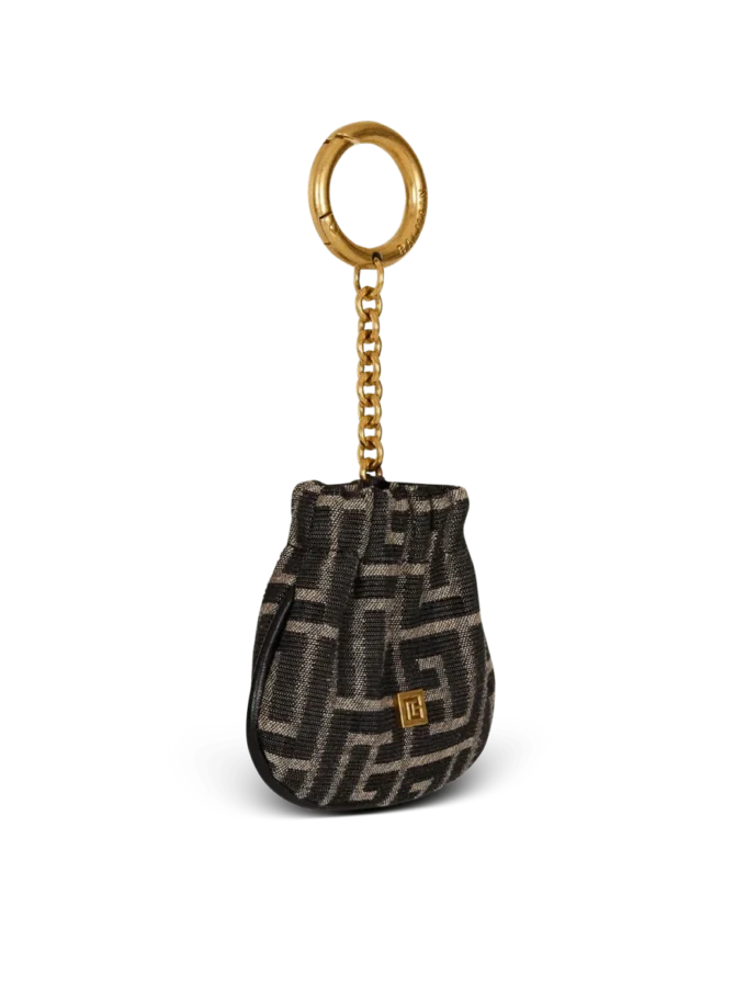 Pulse monogram jacquard key ring