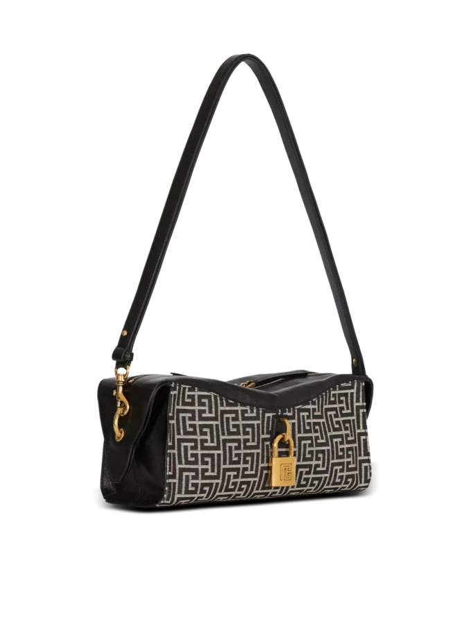 Pulse shoulder bag in monogram jacquard and calfskin Pulse shoulder bag in monogram jacquard and calfskin