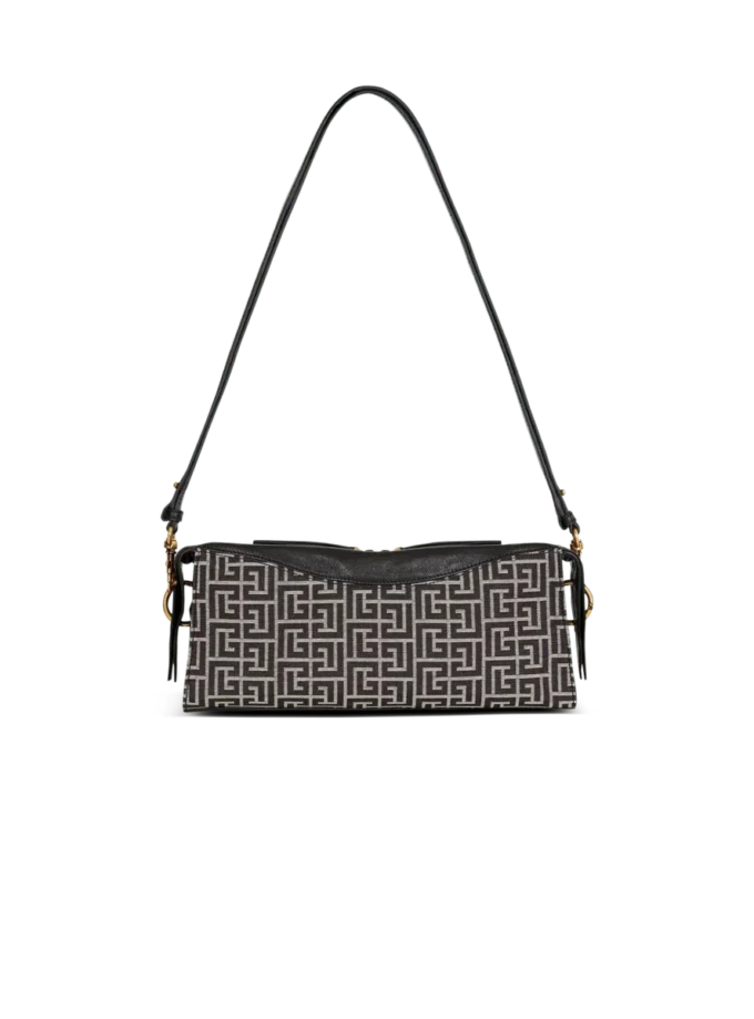 Pulse shoulder bag in monogram jacquard and calfskin Pulse shoulder bag in monogram jacquard and calfskin