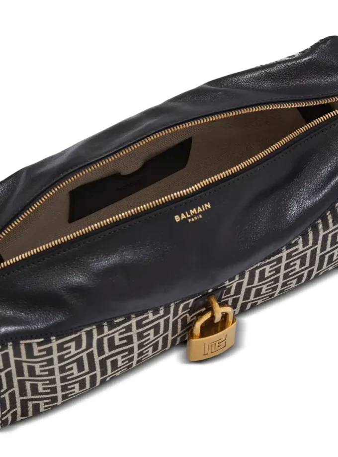 Pulse shoulder bag in monogram jacquard and calfskin Pulse shoulder bag in monogram jacquard and calfskin