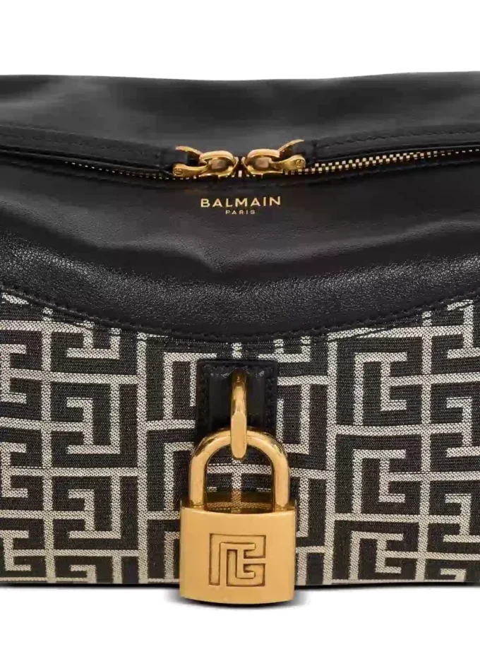 Pulse shoulder bag in monogram jacquard and calfskin Pulse shoulder bag in monogram jacquard and calfskin