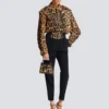 Pulse Vanity leopard print leather bag
