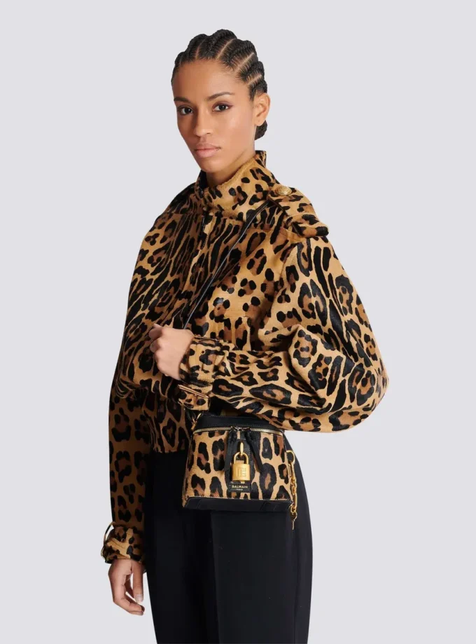Pulse Vanity leopard print leather bag