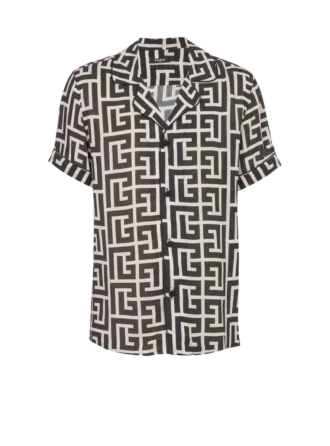 Pyjama shirt with monogrammed print Pyjama shirt with monogrammed print