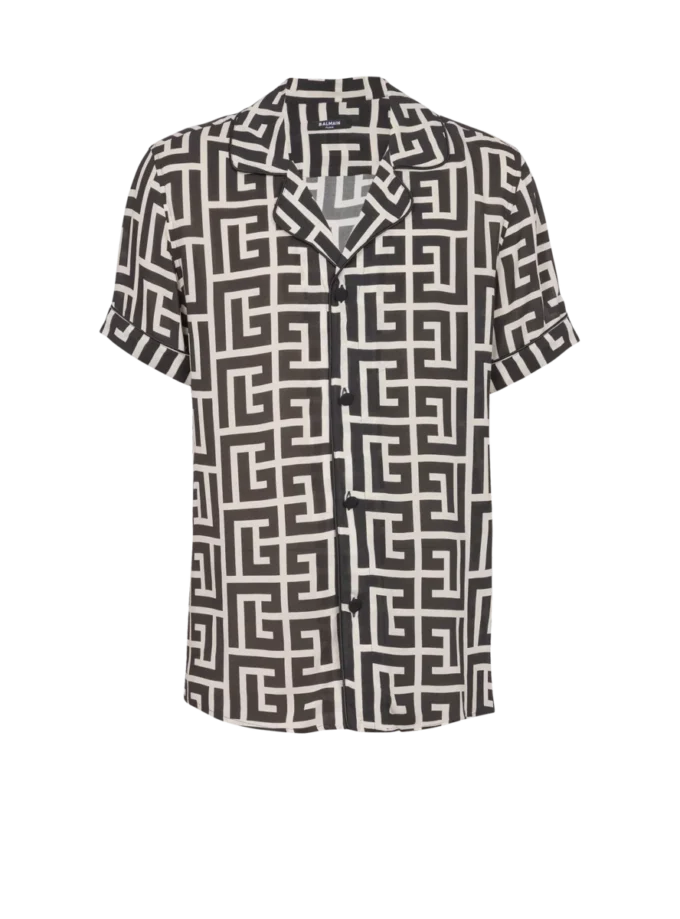 Pyjama shirt with monogrammed print Pyjama shirt with monogrammed print