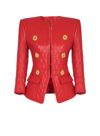 Quilted lambskin edge-to-edge jacket