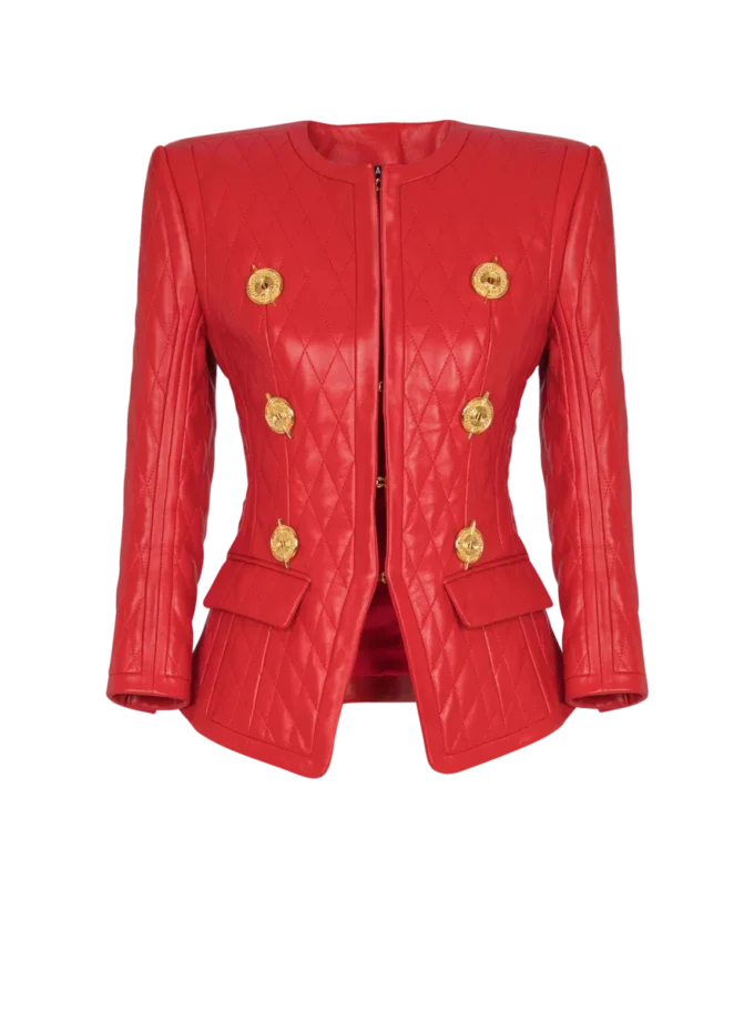 Quilted lambskin edge-to-edge jacket Quilted lambskin edge-to-edge jacket