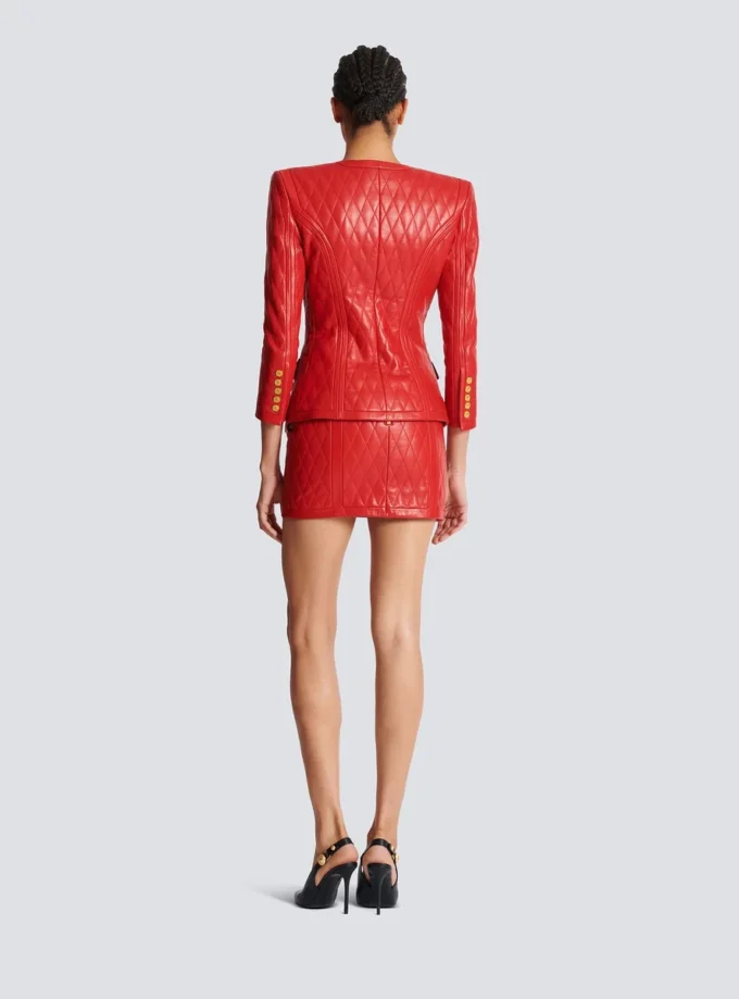 Quilted lambskin edge-to-edge jacket Quilted lambskin edge-to-edge jacket