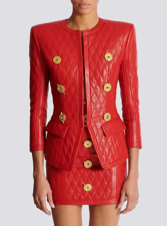 Quilted lambskin edge-to-edge jacket Quilted lambskin edge-to-edge jacket