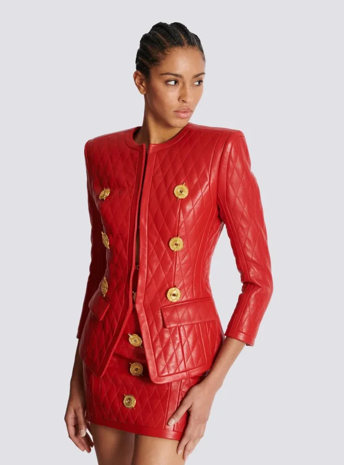 Quilted lambskin edge-to-edge jacket Quilted lambskin edge-to-edge jacket
