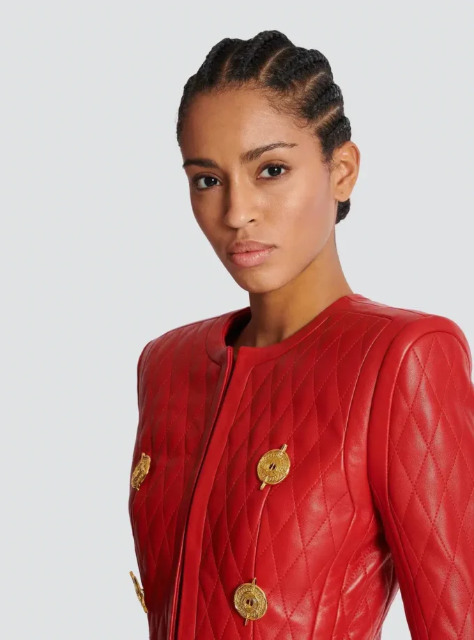 Quilted lambskin edge-to-edge jacket Quilted lambskin edge-to-edge jacket