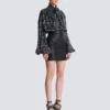 Quilted lambskin skirt with diamond motif Quilted lambskin skirt with diamond motif