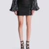 Quilted lambskin skirt with diamond motif Quilted lambskin skirt with diamond motif