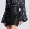 Quilted lambskin skirt with diamond motif Quilted lambskin skirt with diamond motif