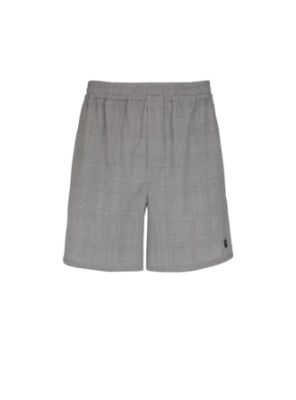 Relaxed shorts in Prince of Wales satin
