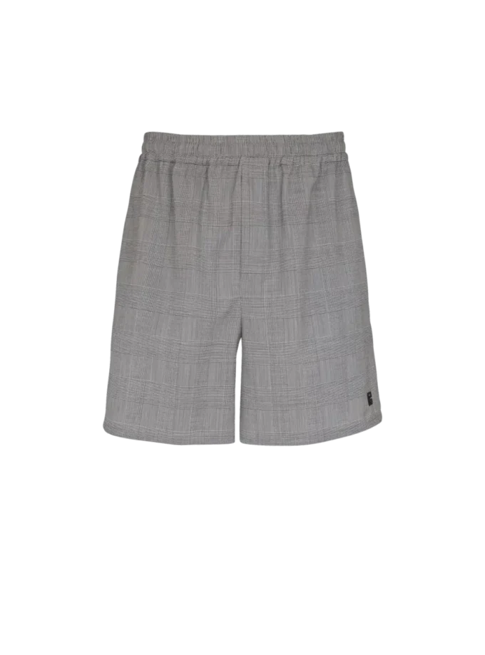 Relaxed shorts in Prince of Wales satin